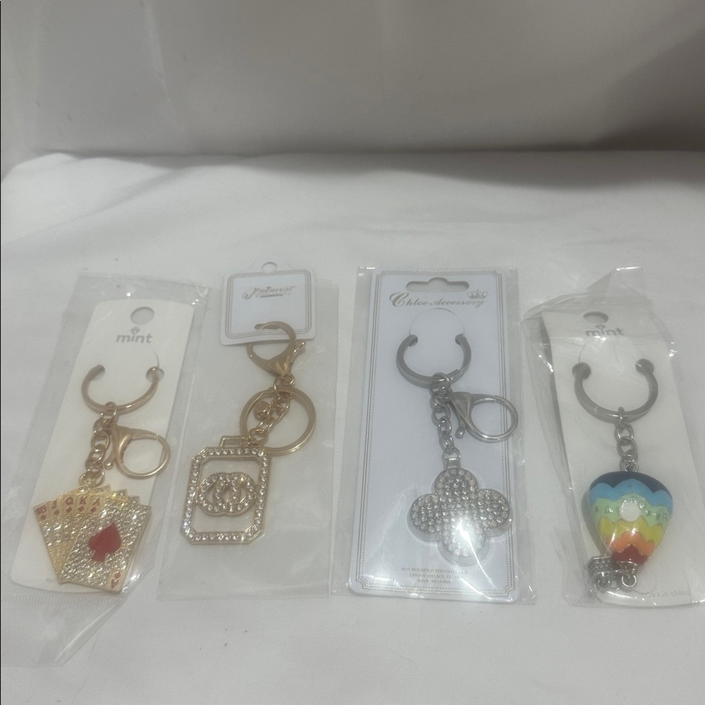 Set of Four Stylish Keychains NWT - Picture 2 of 2